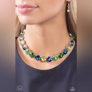 Elegant Blue and Green Gemstone Necklace